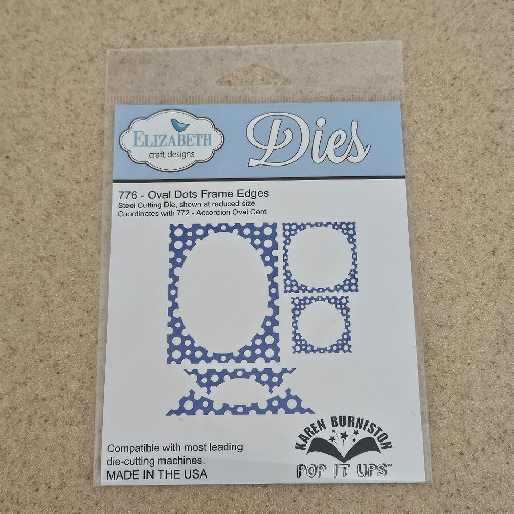ELIZABETH CRAFT DESIGNS METAL DIES OVAL FRAME EDGES 776 KAREN BURNISTON POP UPS